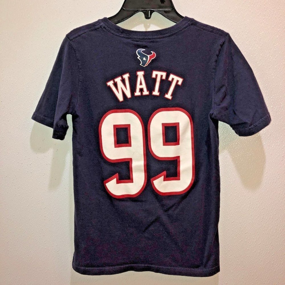 Houston Texans Watt 99 NFL Kids Youth Medium 10 12 Navy T Shirt Graphic Tee